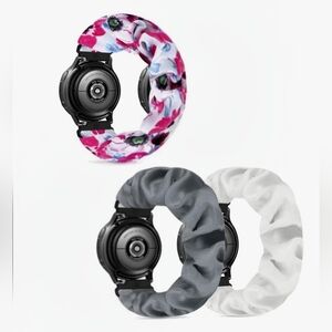 Floral and Solid Scrunchie Watch Bands
